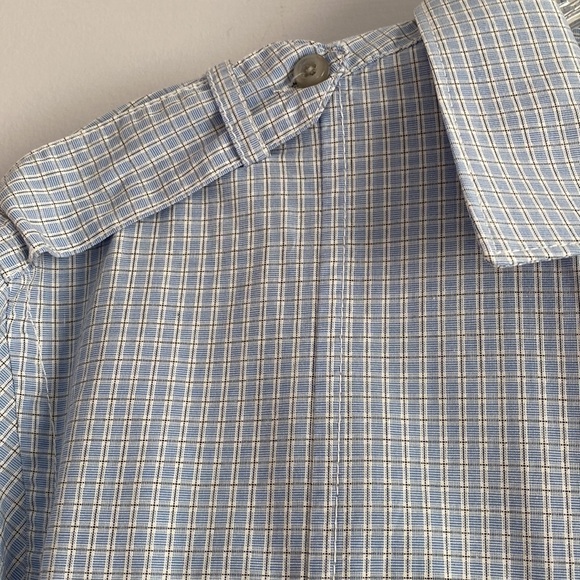 Men shirt J Campbell Los Angeles blue plaid button down long sleeve shirt M - Picture 5 of 13